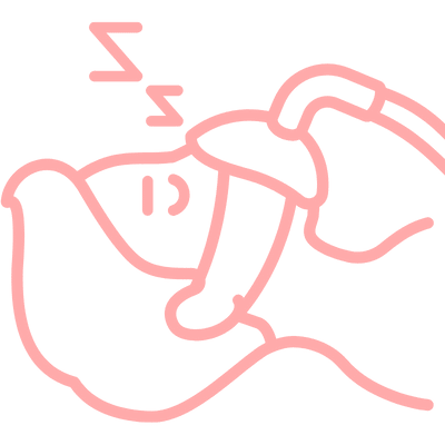 Line illustration of a person asleep on a pillow with snoring symbols above their head