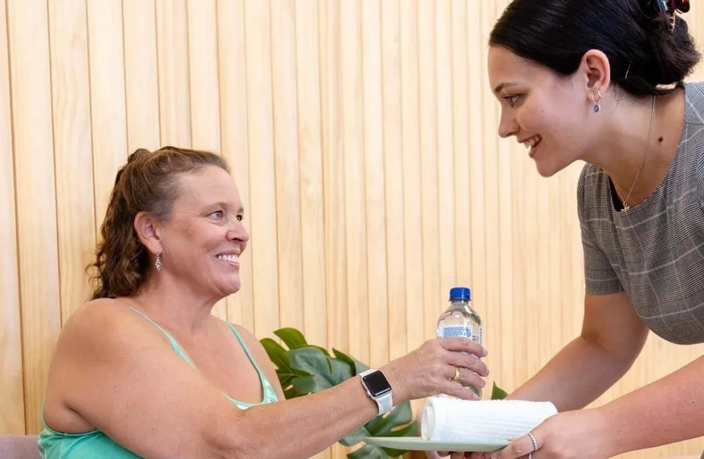 Serving A Waiting Patient At Carina Gardens Dental Brisbane