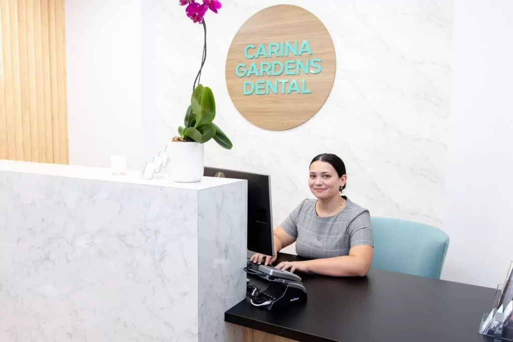 The receptionist of Carina Gardens Dental, Carina Brisbane